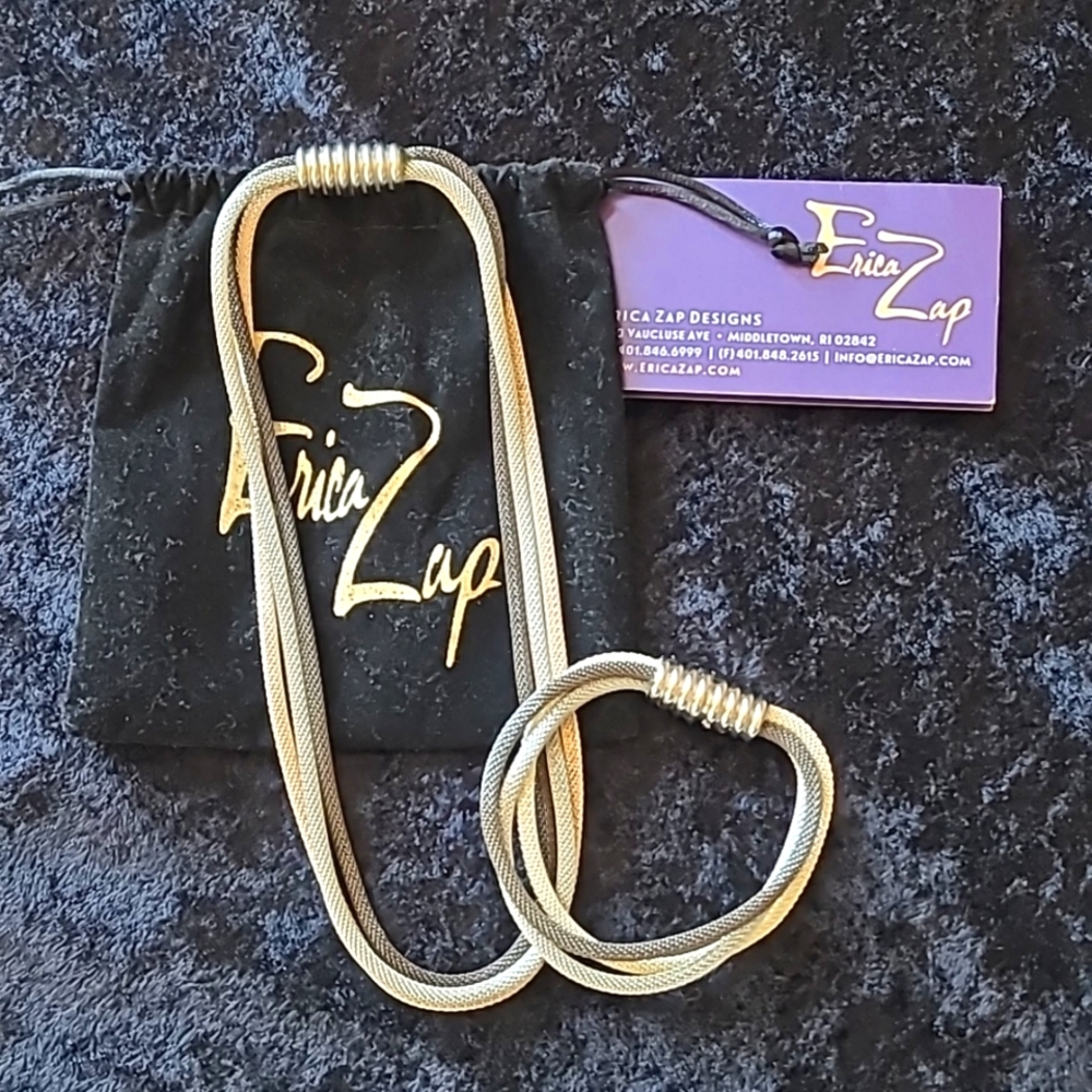 Erica Zap 3 Strand Mesh Necklace & Bracelet